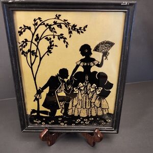 Vintage Silhouette Art in Black Frame